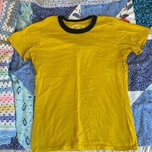 Yellow big bud press ringer tee xs